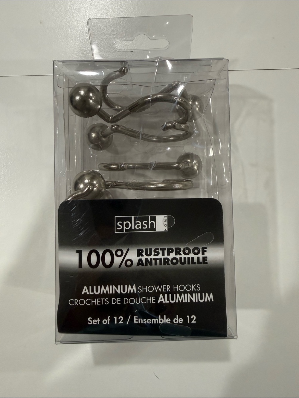 Aluminum Shower Hooks- Set of 12